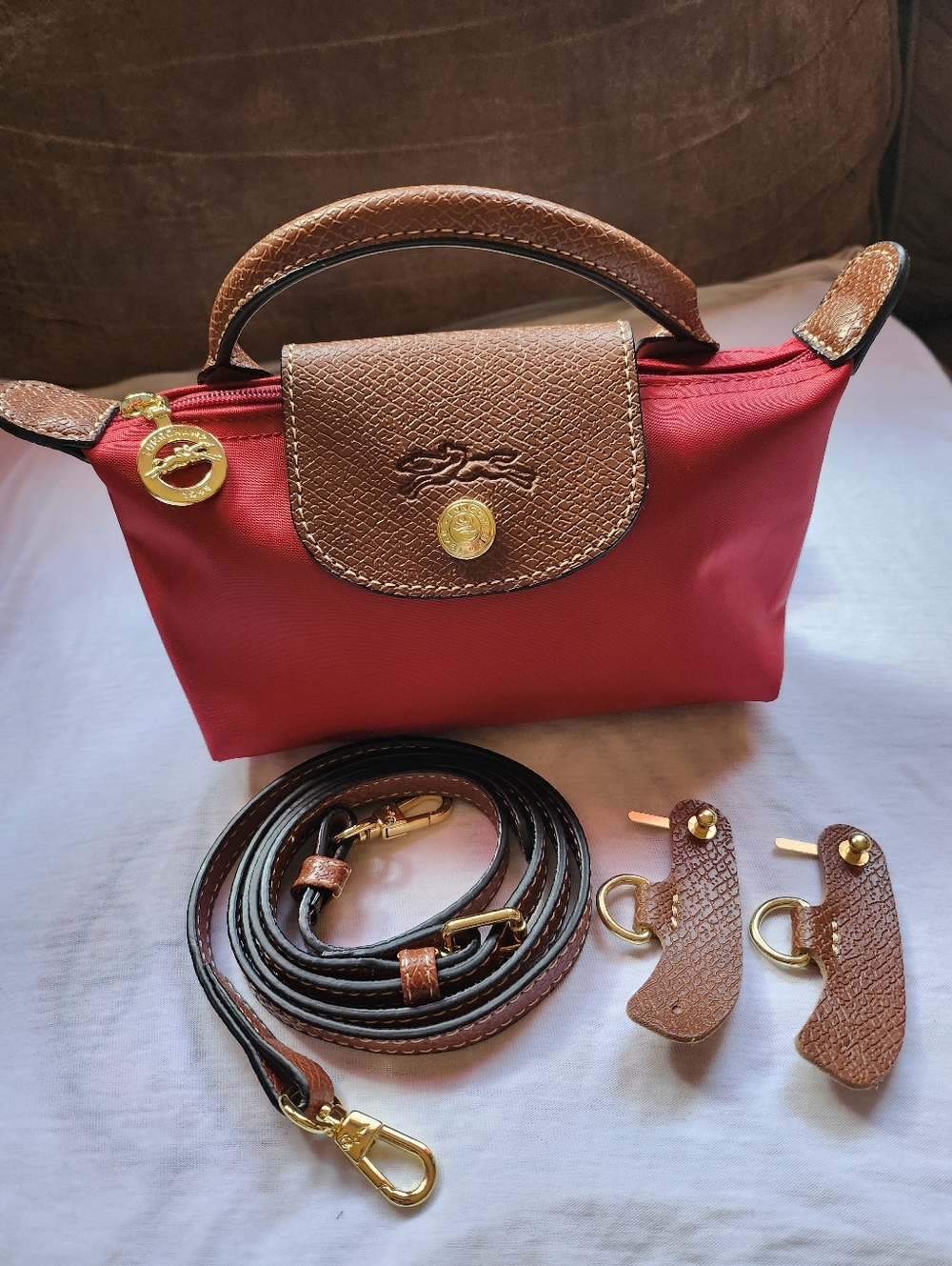 Longchamp Red Mini Bag with Removable Strap NWT